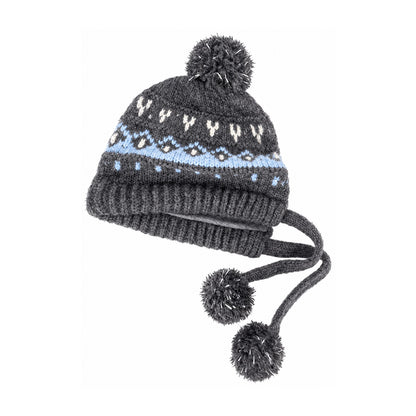 Harbottle women's Fair Isle bobble hat – Grey
