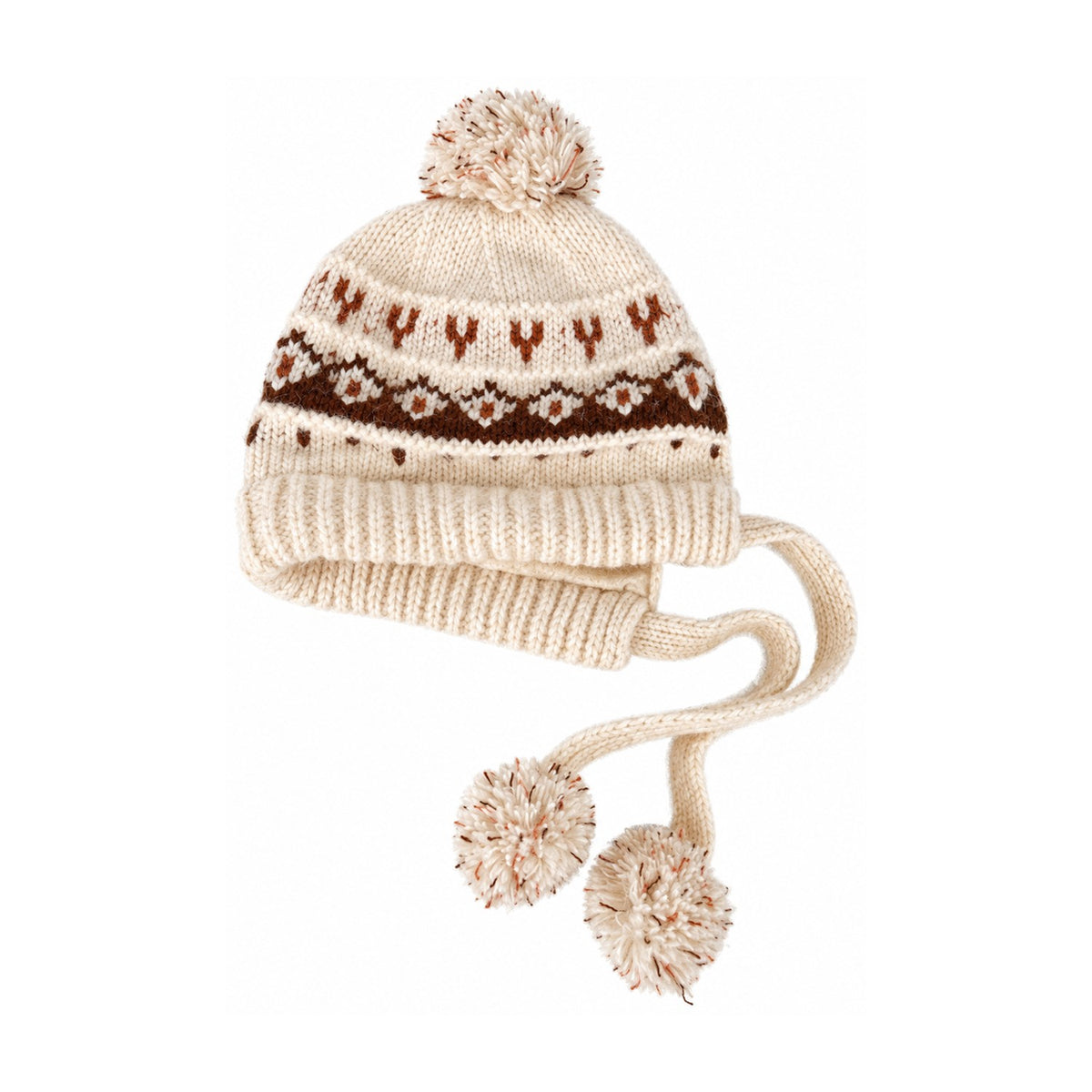 Harbottle women's Fair Isle bobble hat – Ivory