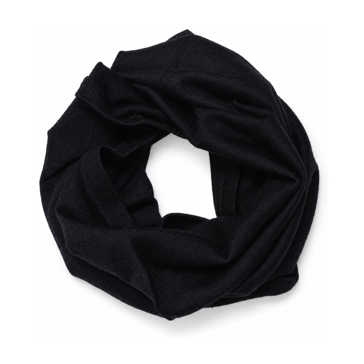 Hexham Merino Wool Neck Gaiter in Black - white background