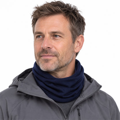 Hexham Merino Wool Neck Gaiter - model navy