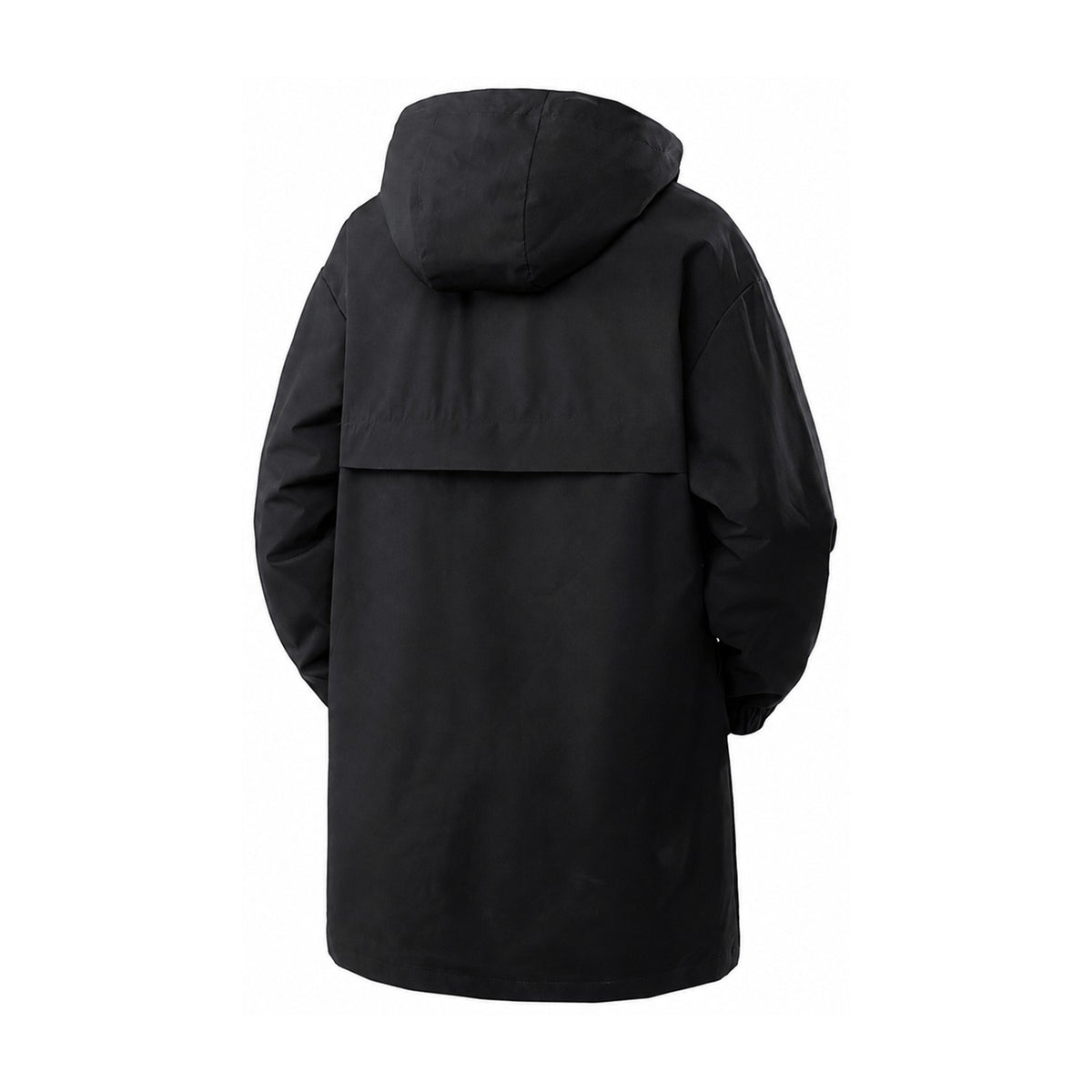 Lowther men's longline hooded jacket in Black, back view