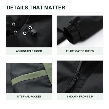 Lowther jacket adjustable hood, elasticated cuffs, internal pocket and front zip details
