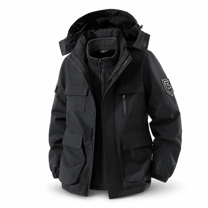 Tamar men's black 3-in-1 utility jacket front view