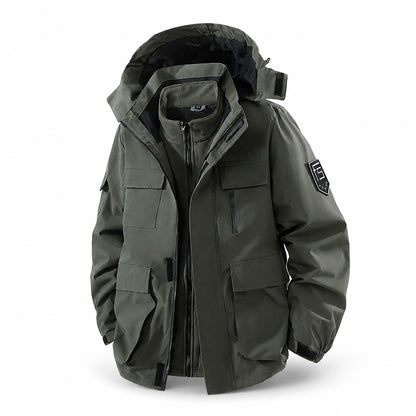 Tamar men's sage green 3-in-1 utility jacket front view